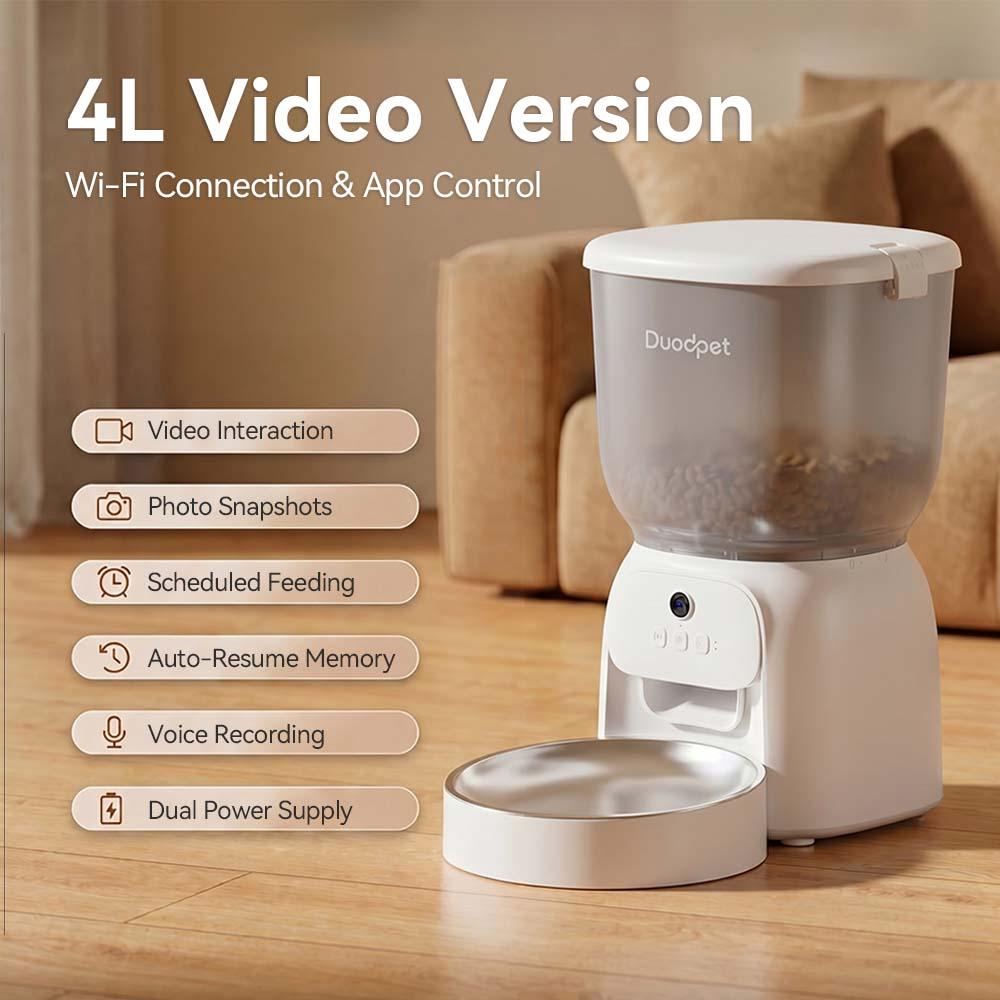 Duodpet F01-V 4L WiFi Smart Video Automatic Feeder
